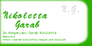 nikoletta garab business card